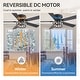 preview thumbnail 6 of 33, 52" Flush Mount 5-Blade Modern Crystal Indoor Ceiling Fan with Light Kit and Remote
