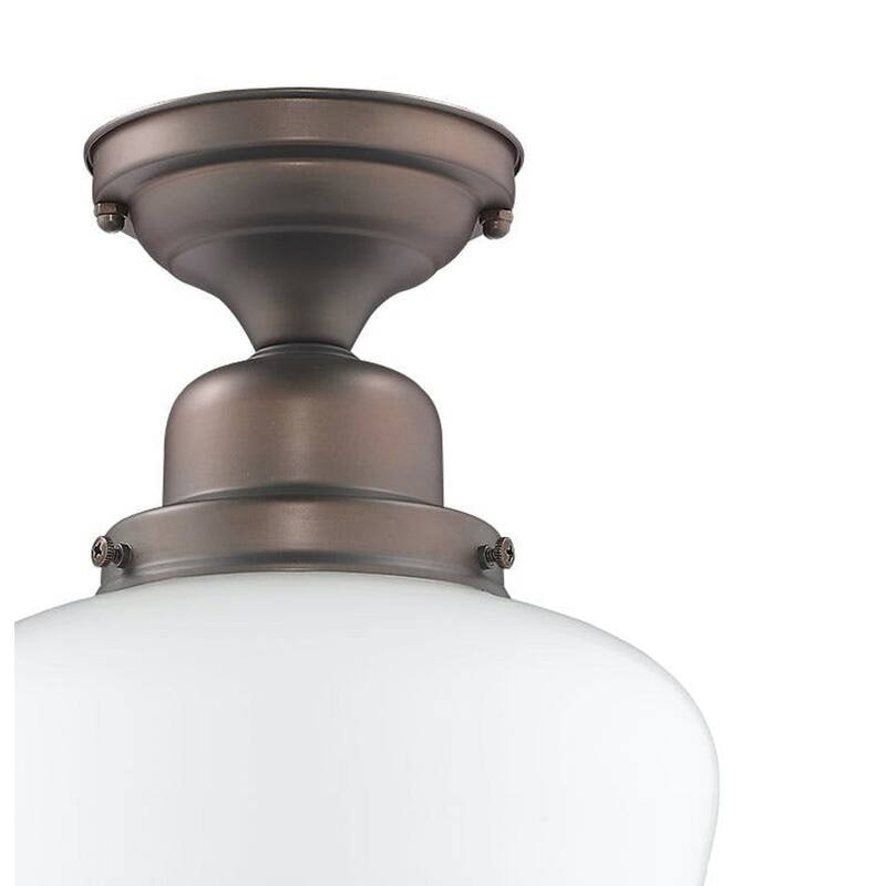 Flushmount 1 Light Farmhouse 10.25" High Ceiling light in Oiled Bronze