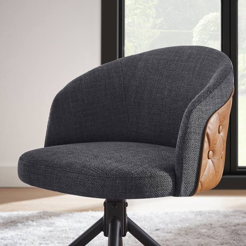 Art Leon Patchwork Fabric Swivel Home Office Chair