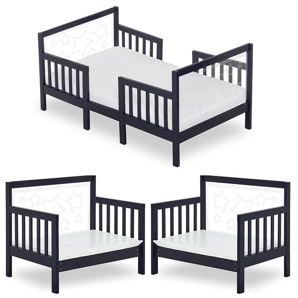 slide 2 of 34, Dream On Me Star 3 in 1 Convertible Toddler Bed Navy