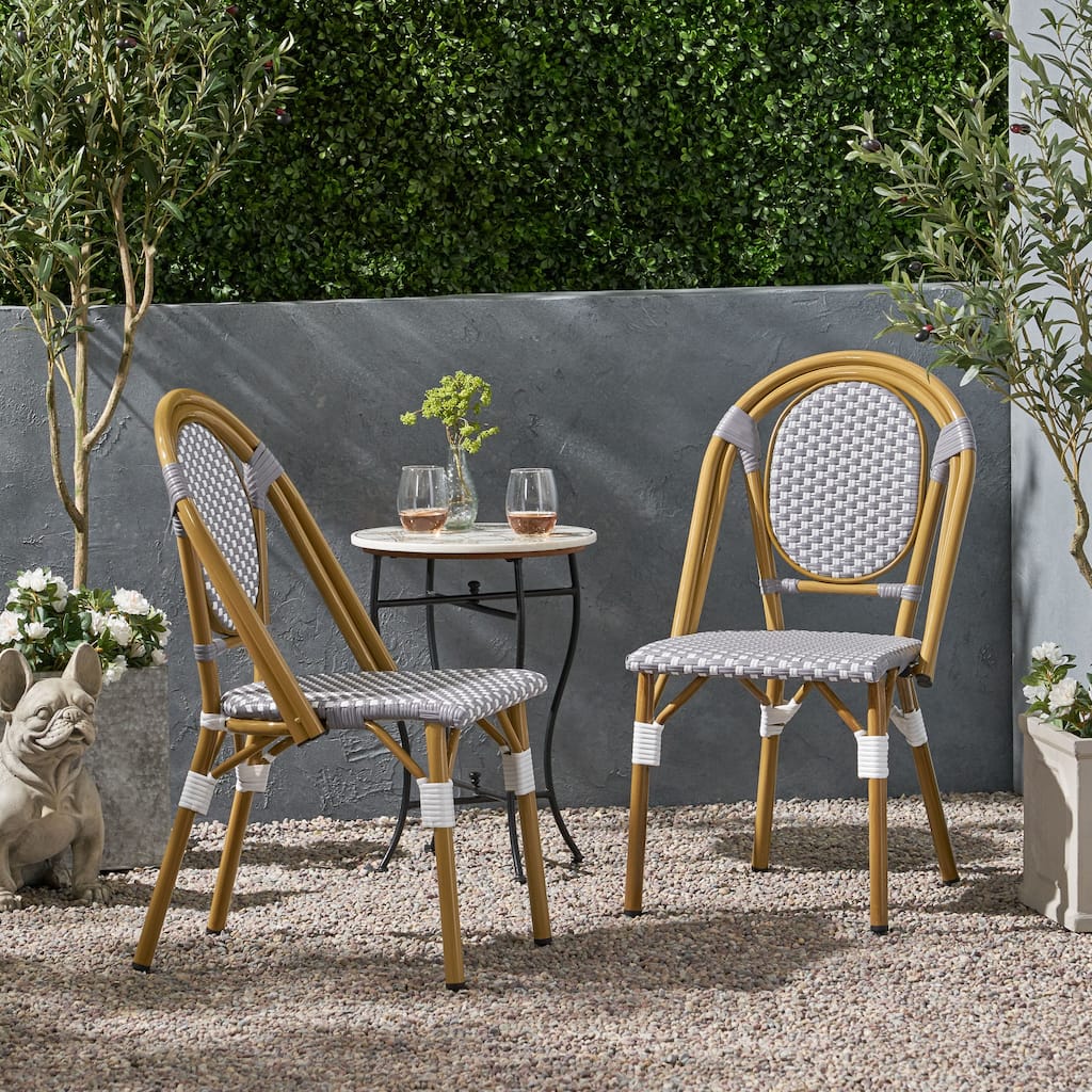 Remi Outdoor French Cafe Style Chairs (Set of 2) by Christopher Knight Home