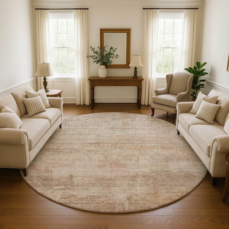 Premium Washable Super Soft Modern Abstract Mayfield Rug - Coral - 8' x 8'