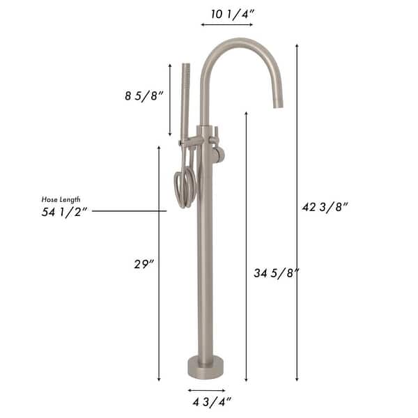 dimension image slide 4 of 6, ZLINE Emerald Bay Bath Tub Filler