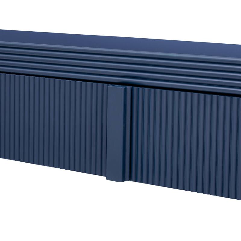 55" Modern Console Table with 2 Drawers and Adjustable Foot Pads for Entryway or Living Room