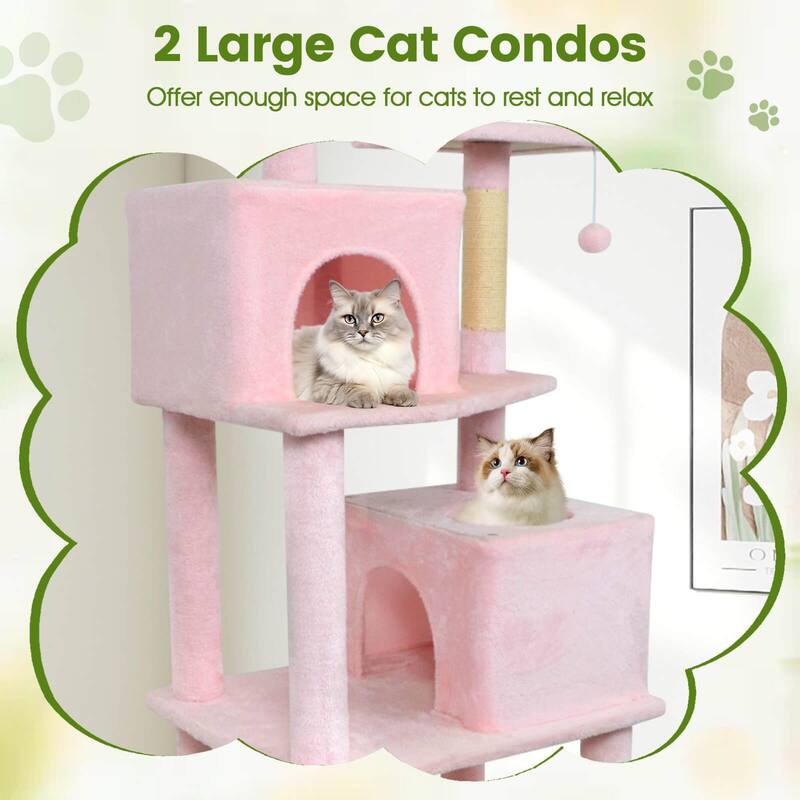 Costway 70” Cat Tree for Indoor Cats with Padded Top Perch, Dual - See Details