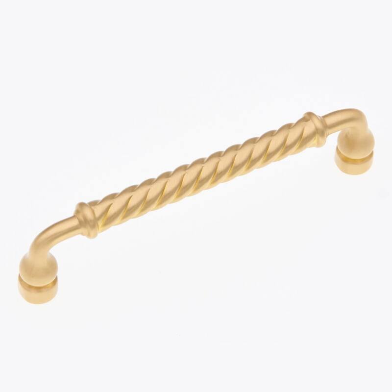 RK International Twisted 5 Inch Center to Center Handle Cabinet Pull - Satin Brass