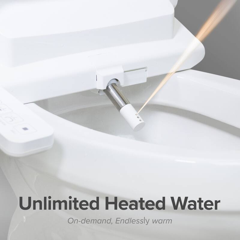 SmartBidet Electric Bidet Seat for Elongated Toilets - White