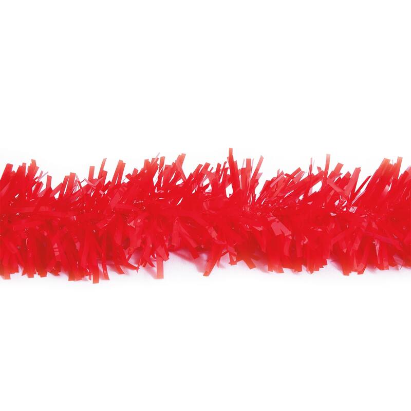 25' x 4" Red Tinsel Christmas Garland - Unlit