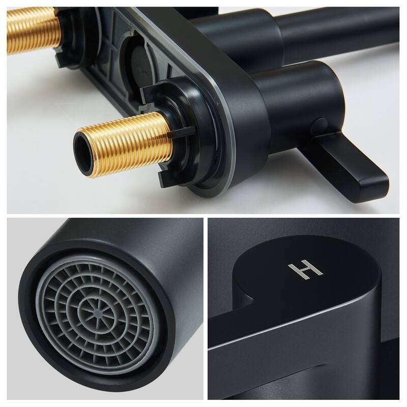 Modern 2 Handle 360° Swivel Bathroom Sink Faucet with Pop Up Drain Assembly, Anti Fingerprint, Anti Rust