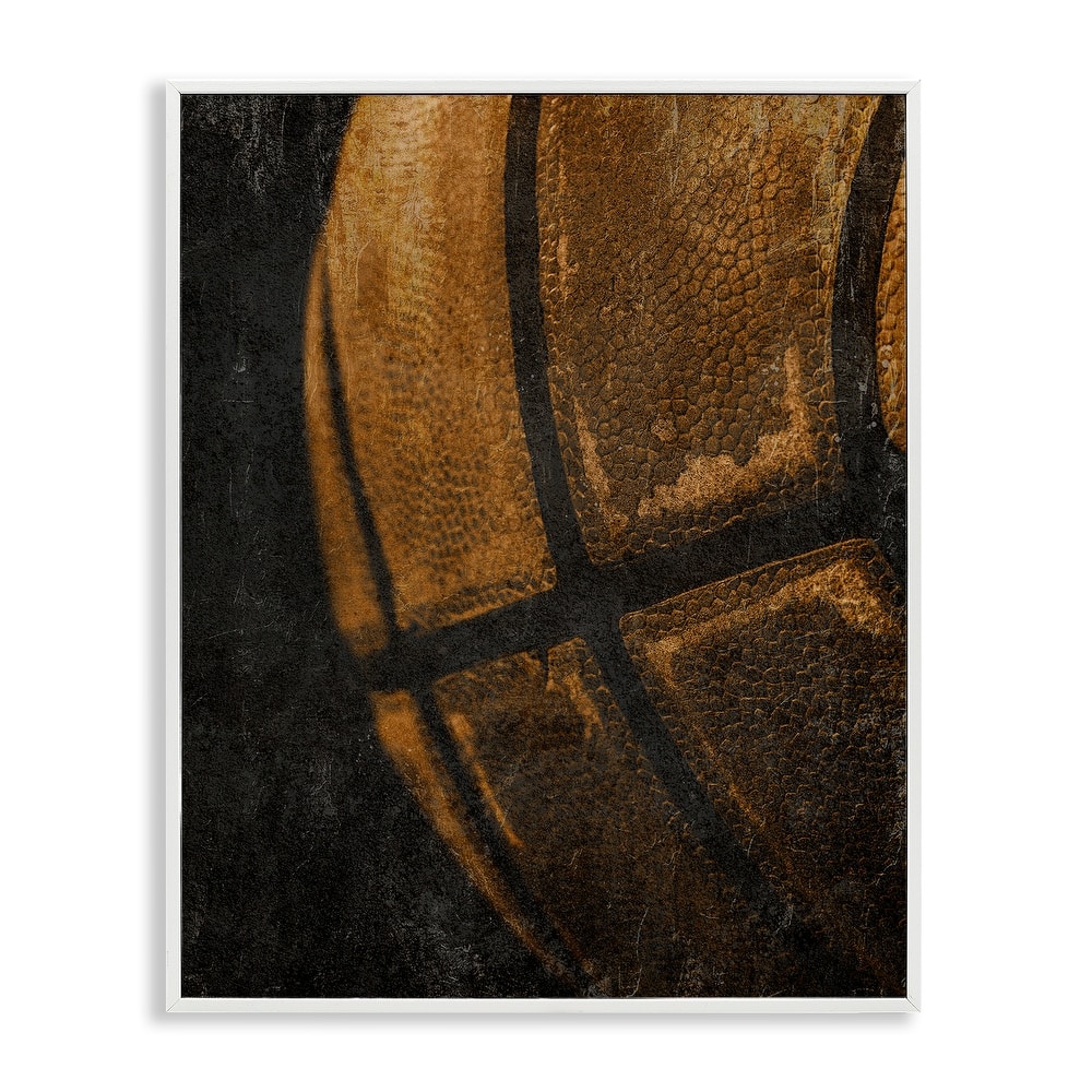 Stupell Vintage Basketball Close Up Framed Giclee Art Design By Kim Allen
