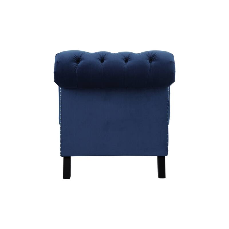 Emilio Blue Velvet Tufted Living Room Set