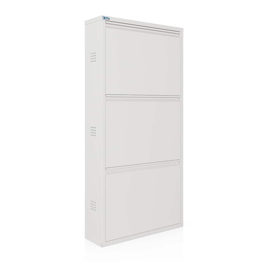 Antibacterial 3 Tier metal shoe cabinet side holes