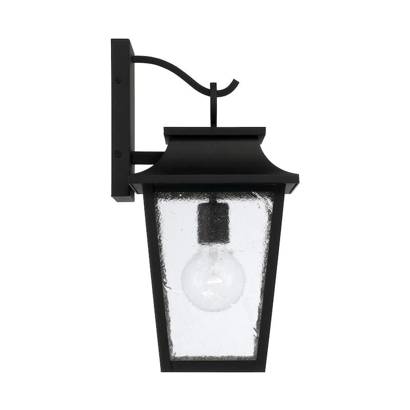 13"W x 24"H 4-Light Outdoor Tapered Wall Lantern in Oiled Bronze with Ripple Glass