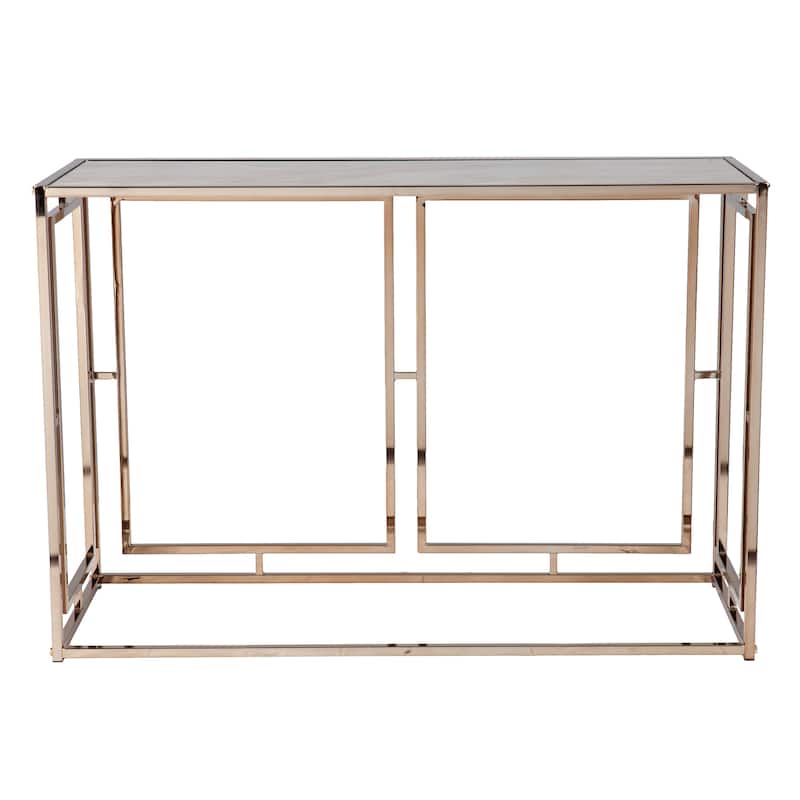 SEI Furniture Simons Faux Marble Geometric Console Table