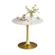 preview thumbnail 22 of 27, Kitchen Dining Table Marble Tabletop Round Modern Sintered Stone Bar Bistro Table