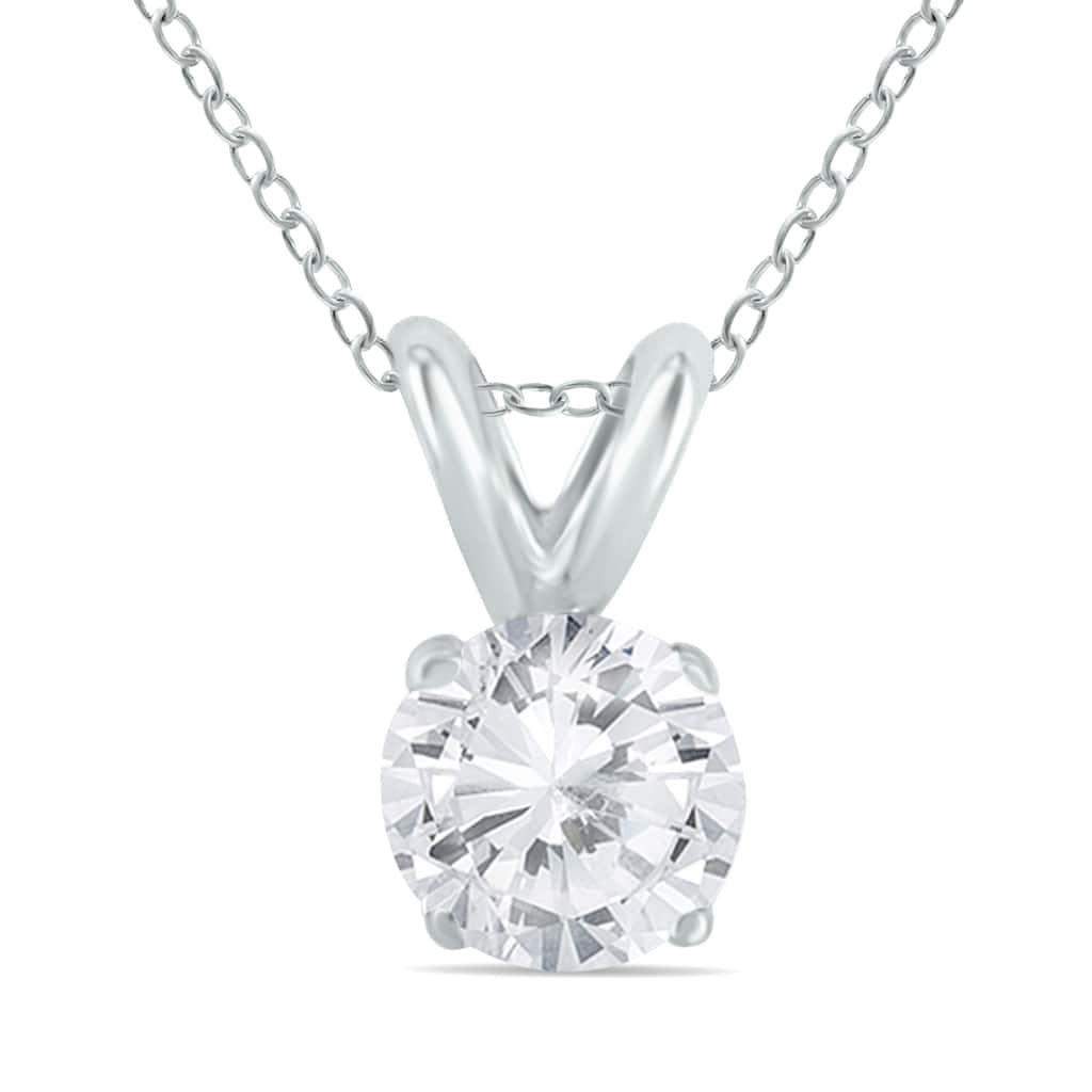 Marquee 1/7 Carat Diamond Solitaire Pendant in .925 Sterling Silver