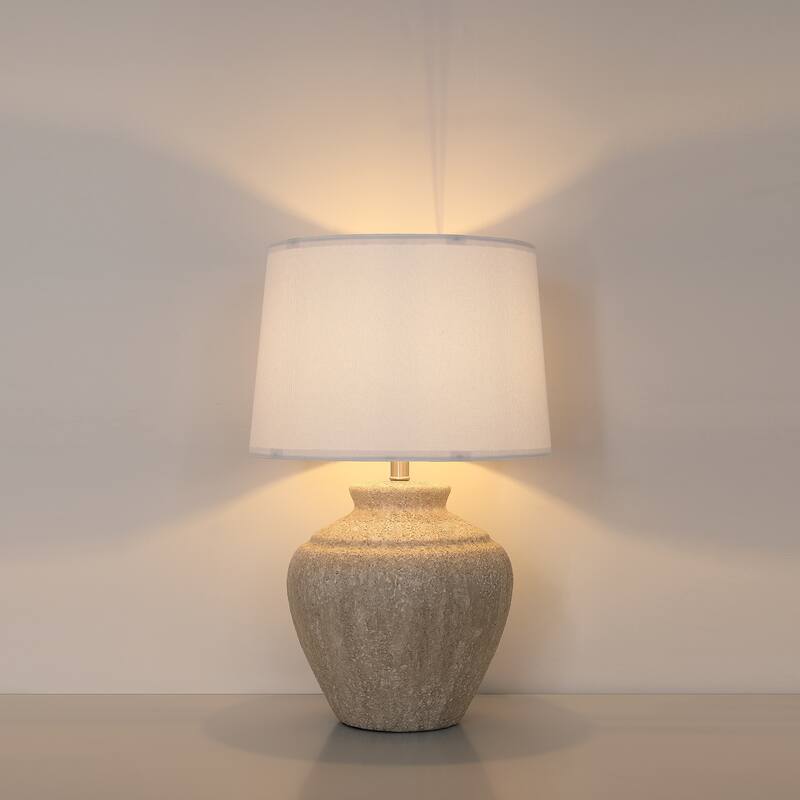 Acroma Rustic Table Lamp with Fabric Shade (Set of 2) - Set of 2