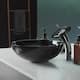 Cascade 16.5 Glass Vessel Sink with Faucet - Black
