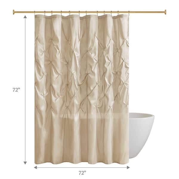 dimension image slide 4 of 5, Madison Park Laurel Tufted Semi-Sheer Shower Curtain