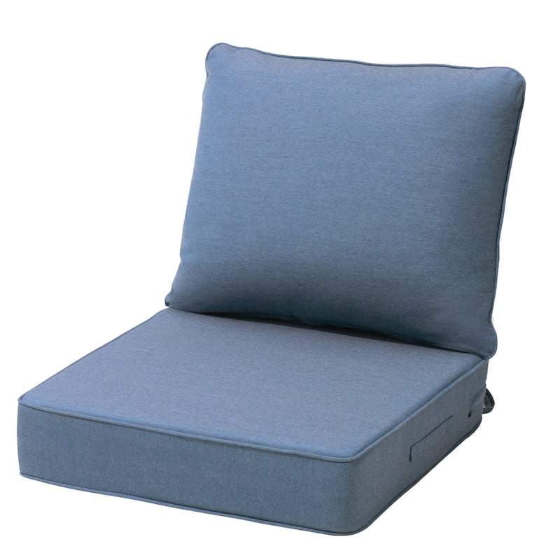 24 x 24 x 5.5 in Outdoor Patio Seat Sunbrella Fabric Cushion Set - 1PC - SpectrumDenim