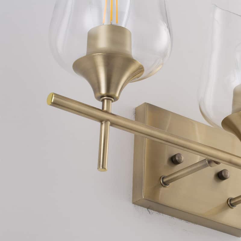 CO-Z Wall Sconce Vanity Light with Glass Shade, Antique Brass