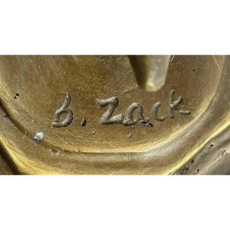 Signed Bruno Zach High Kick Dancer Bronze Statue Sculpture Art Nouveau Figurine