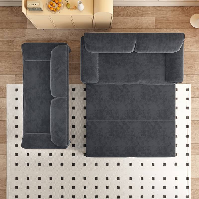 Convertible Sleeper Sofa Multi-Functional Velvet Loveseat Bed