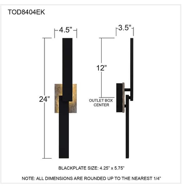 Todman Integrated LED Earth Black Outdoor Wall Lantern