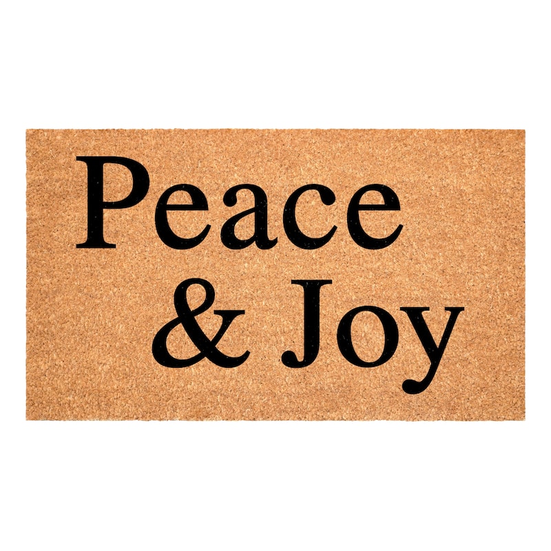 HomeRoots 17" X 29" Brown And Black Christmas Outdoor Coir Door Mat - 17.00' X '29.00