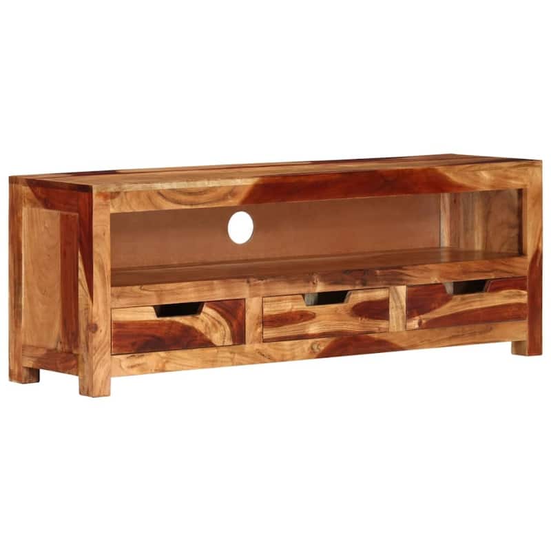 vidaXL TV Stand 43.3"x11.8"x15.7" Solid Wood Acacia - 43.3" x 11.8" x 15.7"