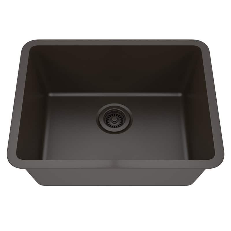 23" x 18" Quartz Kitchen Sink, Single Bowl Sink, Drop-in Sink, Undermount Sink, Granite Kitchen Sink, with Steel... - 23"x18"