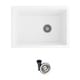 preview thumbnail 17 of 42, STYLISH 25 inch Single Bowl Dual Mount Composite Granite Utility Sink