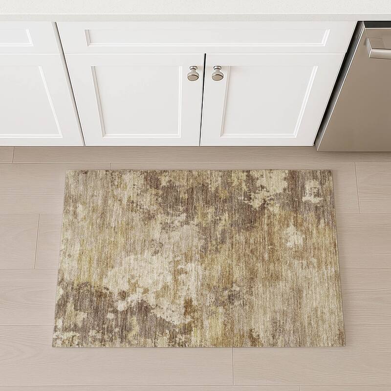 Machine Washable Indoor/ Outdoor Modern Contemporary Chantille Rug