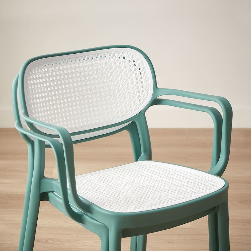 Art Leon Set of 2 Modern Stackable Indoor or Outdoor Dining Chair