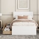 preview thumbnail 2 of 7, Twin Size Wooden Platform Bed Frame with Headboard & 2 Storage Drawers