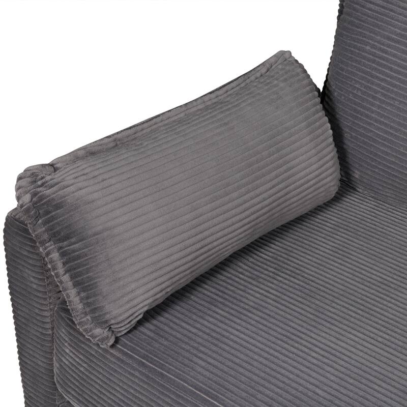 2-in-1 Convertible Corduroy Sofa Bed 51" Small Sofa, 2-Seater Loveseat Sleeper Couch with Side Storage