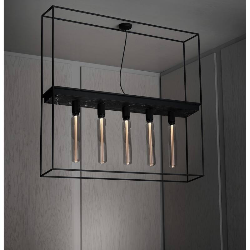 Buster + Punch NCA-02285 Caged 5 Light 43" Wide Semi-Flush Linear