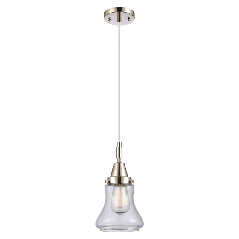 Innovations Lighting Downtown Urban - Caden Bellmont - 1 Light 7" Cord Hung Mini Pendant - Clear Shade/Polished Nickel
