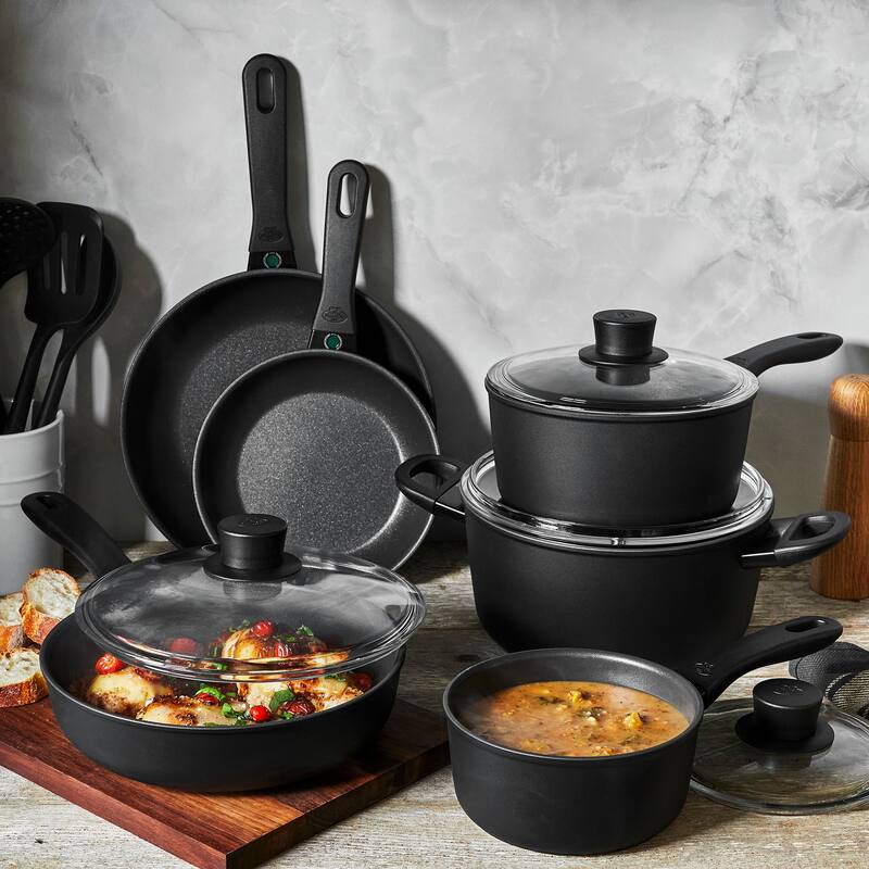 BALLARINI Avola by HENCKELS 10-pc Aluminum Nonstick Cookware Set - Black