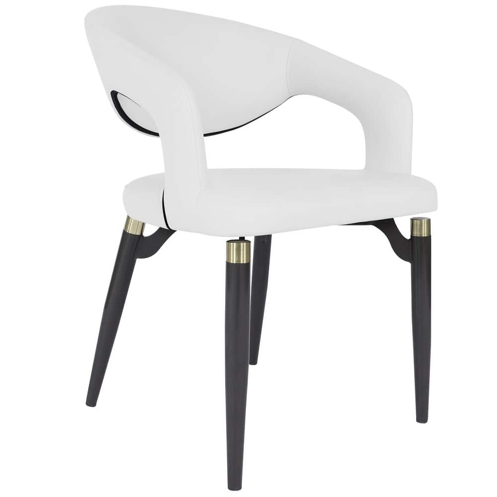 Entice Dining Chairs Upholstered Leather with Iron Legs Modern Accent Arm Chairs