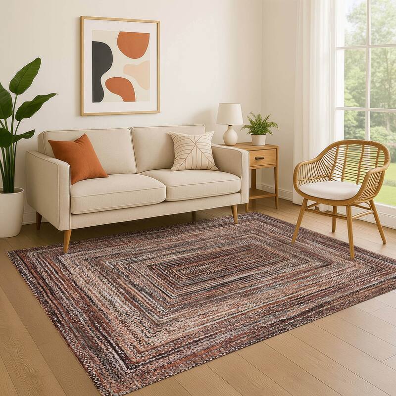 Premium Washable Super Soft Modern Dimensions Mayfield Rug - Terracotta - 8' x 10'