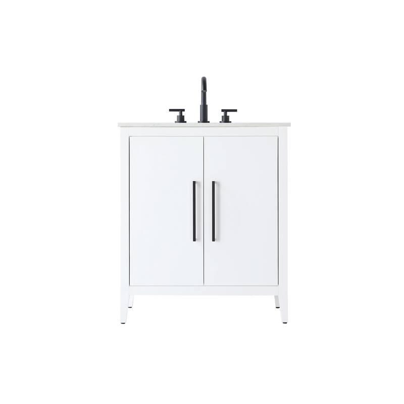 Elegant Lighting VF29330 Millie 30" Free Standing Single Basin Vanity - White