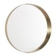 preview thumbnail 11 of 9, Avery Frame Ledge Round Wall Mirror by iNSPIRE Q Bold Gold