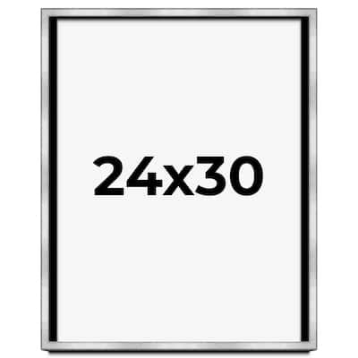 24x30 Shadow Box Frame Silver | 1.375 Inches Deep Real Wood