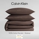 preview thumbnail 33 of 52, Calvin Klein Washed Percale Solid Cotton Duvet Cover Set