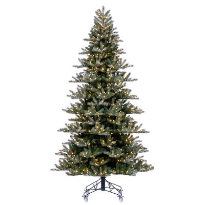 Vickerman 9' x 63" Frosted Danbury Spruce Artificial Pre-Lit Christmas Tree, Dura-Lit® Warm White LED Mini Lights.