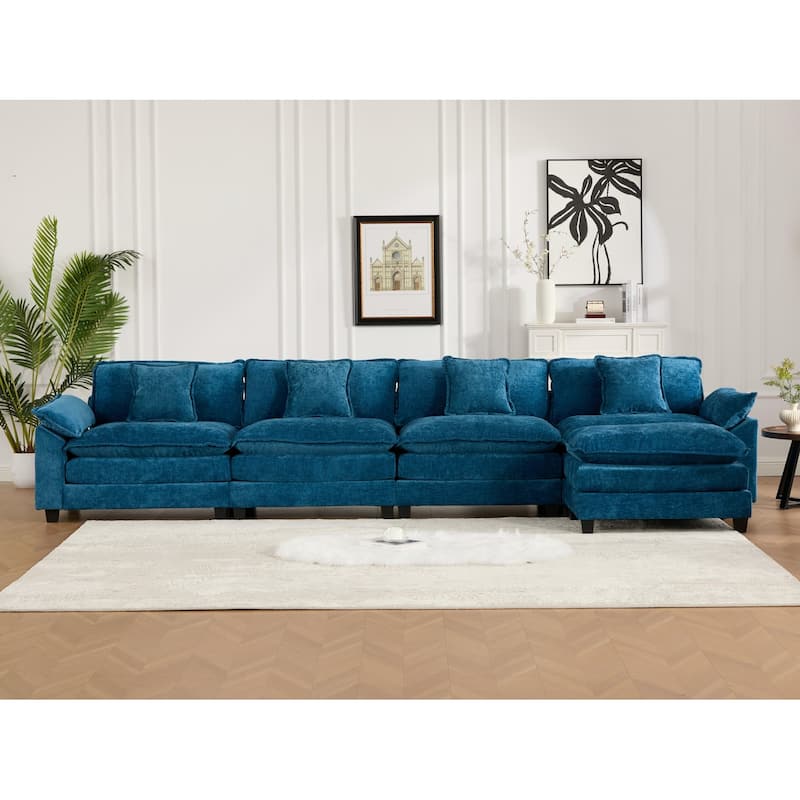 GDF Studio - Sandy Comfort Modern Upholstered Sectional Sofa with Double-Layer Chenille Cushions