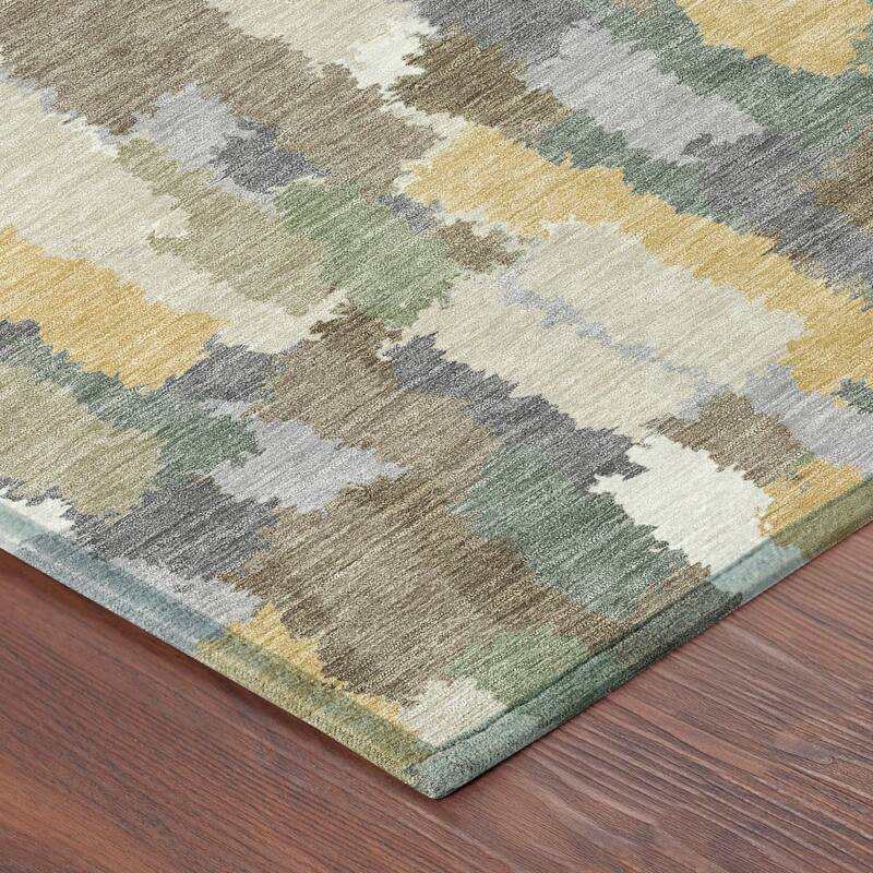 Machine Washable Indoor/ Outdoor Contemporary Stacks Chantille Rug