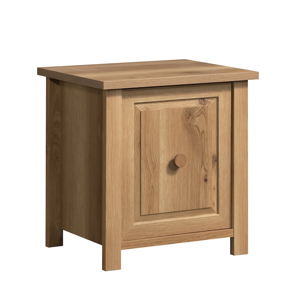 Brown Farmhouse Nightstand with Hidden Storage & Reversible Door