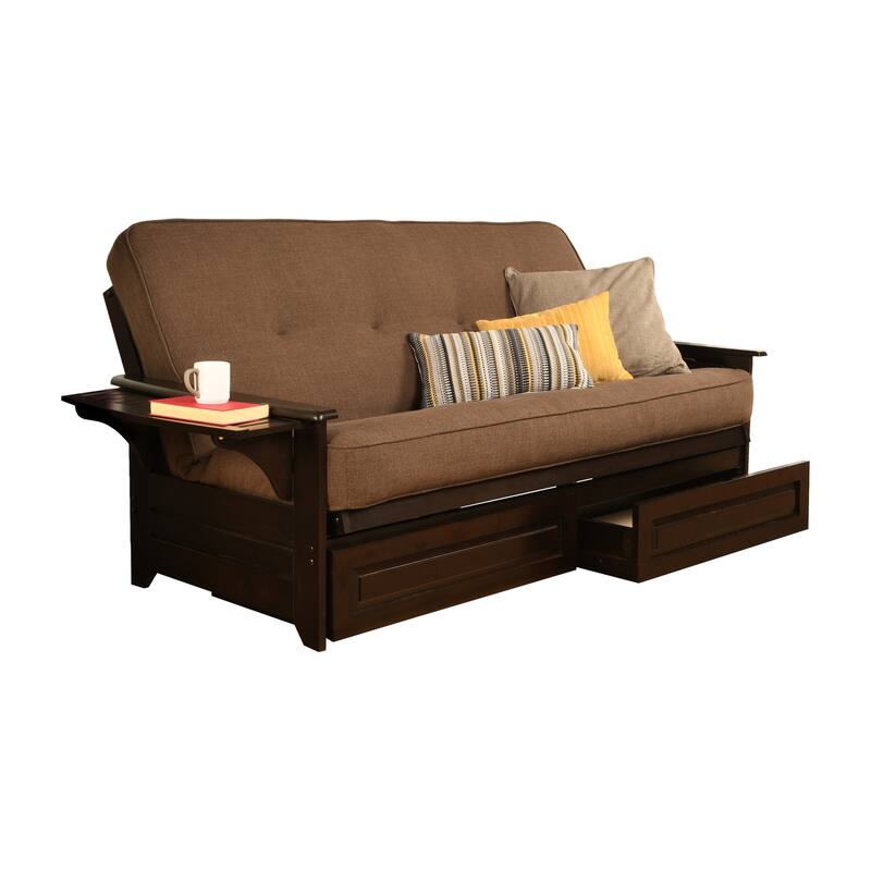 Porch & Den DeSoto Espresso Full-size Futon Set with Innerspring Mattress